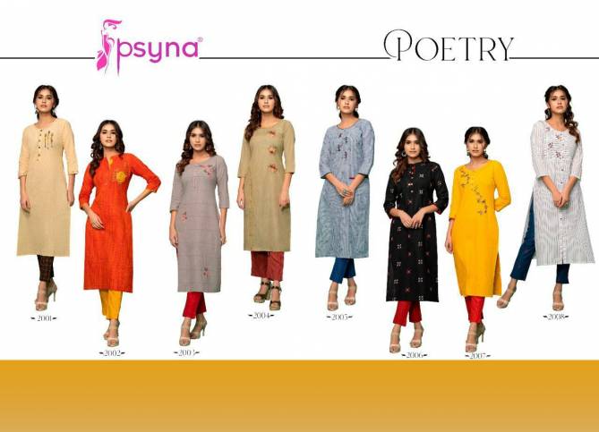 Poetry Vol 2 Psyna Cotton Designer Kurtis Catalog